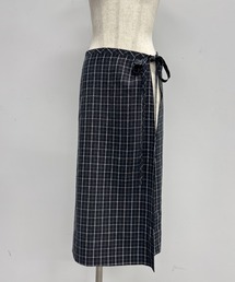 CHECK WRAP SKIRT