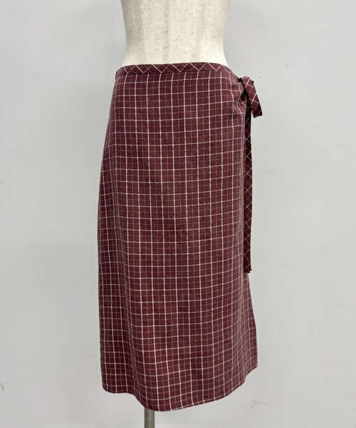 PROVOKE (プロヴォーク)の「CHECK WRAP SKIRT(スカート・レディース・ブラウン/ブラック・FREE)」の6枚目の写真