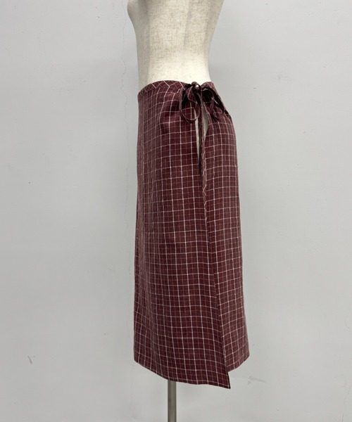 PROVOKE (プロヴォーク)の「CHECK WRAP SKIRT(スカート・レディース・ブラウン/ブラック・FREE)」の7枚目の写真