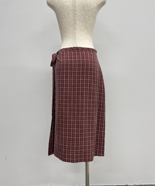 PROVOKE (プロヴォーク)の「CHECK WRAP SKIRT(スカート・レディース・ブラウン/ブラック・FREE)」の8枚目の写真