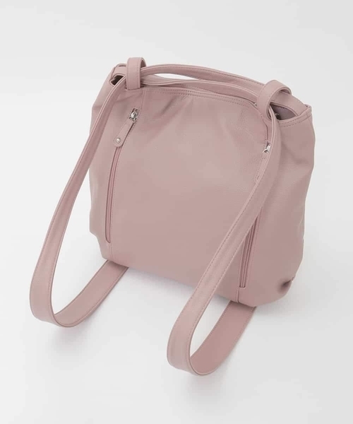 MK MICHEL KLEIN（エムケーミッシェルクラン）の「[2WAY]パンチングデザイン変形トートバッグ（トートバッグ・レディース・ピンク/ネイビー/モカ・00）」の6枚目の写真