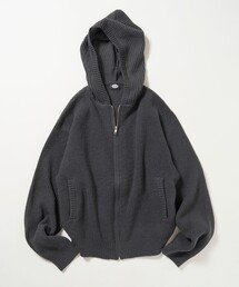 限定展開 あぜ編み ジップ ニット パーカー / フーディー