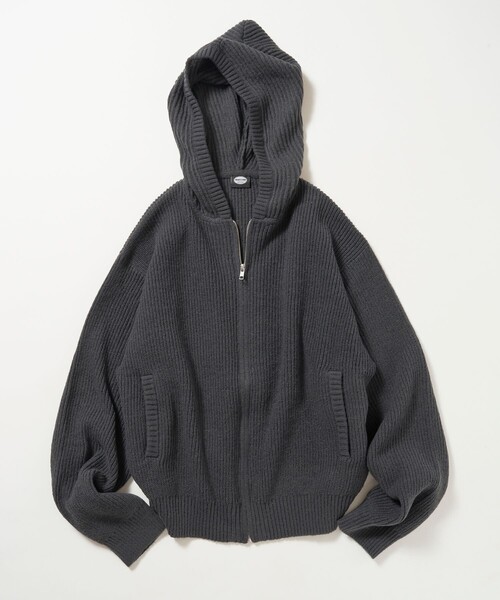 FREAK'S STORE(フリークスストア)の「限定展開 あぜ編み ジップ ニット パーカー / フーディー(パーカー・メンズ・チャコールグレー/サックスブルー/杢グレー/ブラウン/ブラック・LARGE/MEDIUM/SMALL)」の3枚目の写真