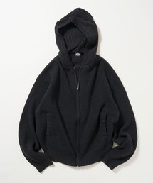 限定展開 あぜ編み ジップ ニット パーカー / フーディー
