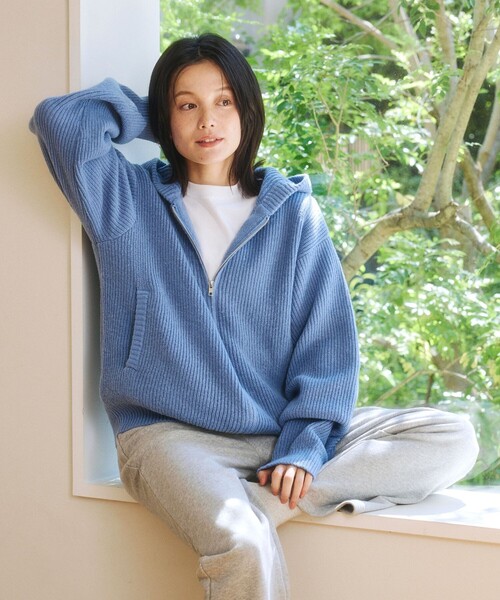FREAK'S STORE(フリークスストア)の「限定展開 あぜ編み ジップ ニット パーカー / フーディー(パーカー・メンズ・チャコールグレー/サックスブルー/杢グレー/ブラウン/ブラック・LARGE/MEDIUM/SMALL)」の22枚目の写真