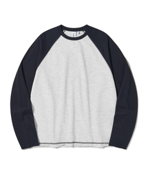 ローエッジ ラグラン ロングスリーブ Tシャツ_ライトグレー