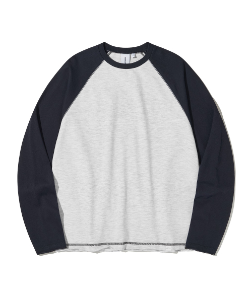 URBANDTYPE(アーバンディタイプ)の「ローエッジ ラグラン ロングスリーブ Tシャツ_ライトグレー(Tシャツ/カットソー・レディース・その他・SMALL/X-LARGE/LARGE/MEDIUM)」の1枚目の写真