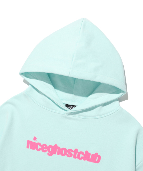 NICE GHOST CLUB(ナイスゴーストクラブ)の「NGC ロゴフーディー_ミント(NG2GFUM403A)(パーカー・レディース・ミント・SMALL/MEDIUM)」の3枚目の写真