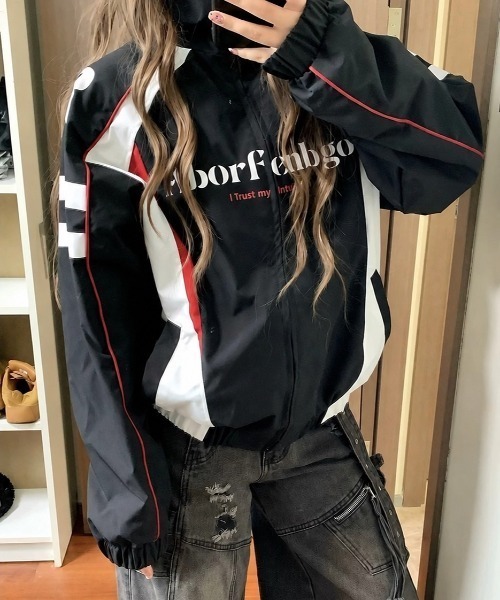 SHEENA(シーナ)の「配色ナイロンブルゾン(ブルゾン・レディース・ブラック・M)」の12枚目の写真