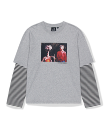 WKNDRS（ウィーキャンドース）の「WKNDRS x E.T. レイヤードTシャツ (M.GREY)（Tシャツ/カットソー）」