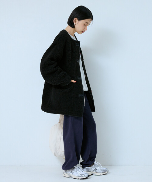 FREAK'S STORE(フリークスストア)の「ノーカラーボアジャケット/ボアコート(その他アウター・レディース・モカ/ブラック/オフホワイト・フリ-)」の22枚目の写真