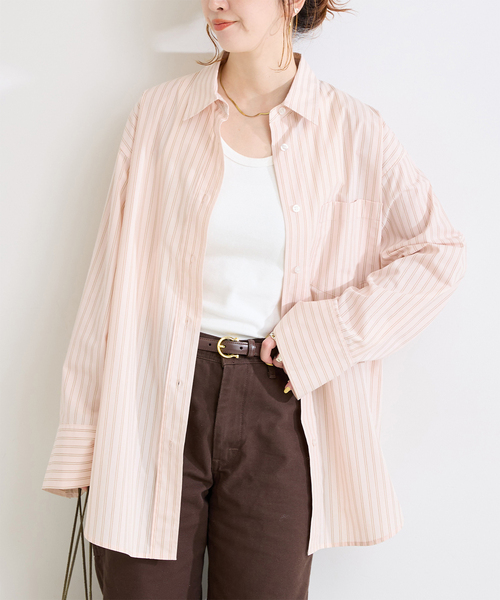 B.C STOCK(ベーセーストック)の「《追加》ウォッシャブル / オーバーシャツ(シャツ/ブラウス・レディース・ライトブルー/ホワイト/ベージュ系その他/グリーン/ピンク・FREE)」の5枚目の写真