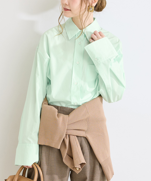 B.C STOCK(ベーセーストック)の「《追加》ウォッシャブル / オーバーシャツ(シャツ/ブラウス・レディース・ライトブルー/ホワイト/ベージュ系その他/グリーン/ピンク・FREE)」の3枚目の写真