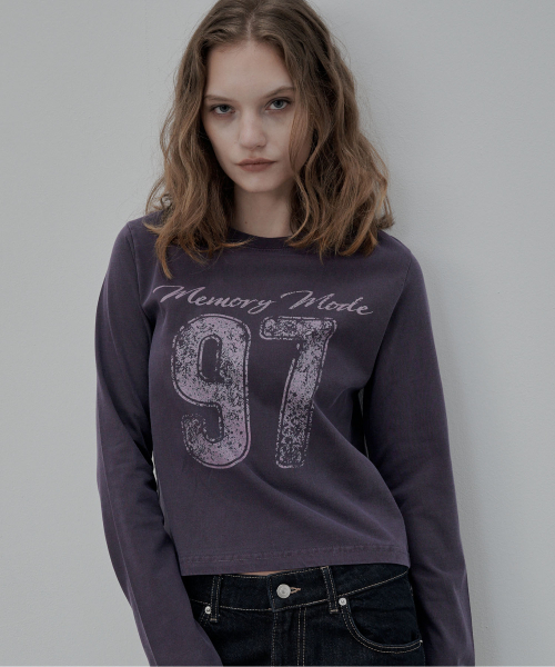 DEARMYDEER(ディアマイディア)の「ナンバー97 ロングスリーブTシャツ (パープル)(Tシャツ/カットソー・レディース・パープル・FREE)」の2枚目の写真