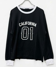 SHISKY（シスキー）の「カレッジ風プリント リラックスロンT（Tシャツ/カットソー）」