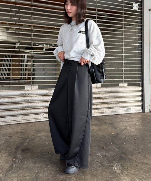 AS KNOW AS plus（アズノゥアズプラス）の「☆ウエスト紐2WAY デザインワイドパンツ(コール・スウェット)（その他パンツ・レディース・グレー系その他/グレー系/アイボリー系/ブラック系その他・FREE）」の8枚目の写真