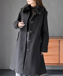 フェイクファー付きロングコート