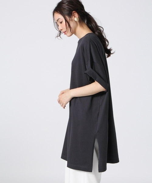 A part by（アパートバイ）の「C/ParvatiチュニックTシャツ　720619 （Tシャツ/カットソー・レディース・ブラック/チャコールグレー/ホワイト・FREE）」の3枚目の写真