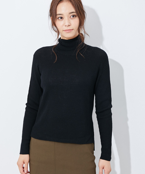 STUDIOUS（ステュディオス）の「STUDIOUS スーパー120Sウールタートルネックニット（ニット/セーター・レディース・ブラック/グレー/オフホワイト・FREE）」の6枚目の写真