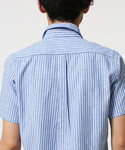 NANO universe（ナノユニバース）の「リネン混ストライプシャツ SS（シャツ/ブラウス・メンズ・ブルー/ネイビー/ピンク・MEDIUM/X-LARGE/SMALL/LARGE）」の14枚目の写真