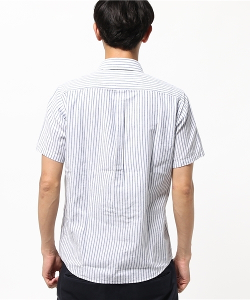 NANO universe（ナノユニバース）の「リネン混ストライプシャツ SS（シャツ/ブラウス・メンズ・ブルー/ネイビー/ピンク・MEDIUM/X-LARGE/SMALL/LARGE）」の5枚目の写真