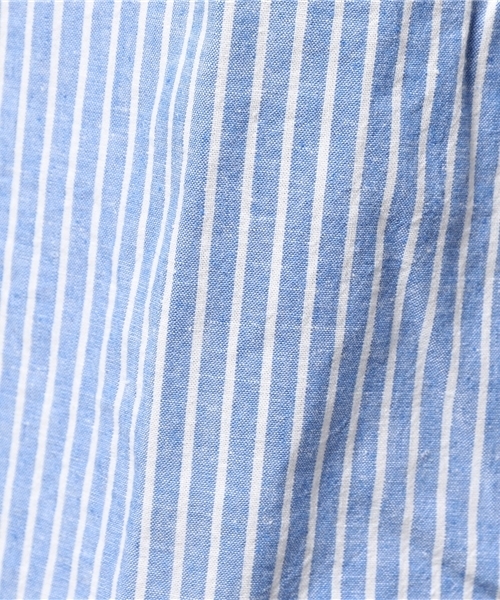 NANO universe（ナノユニバース）の「リネン混ストライプシャツ SS（シャツ/ブラウス・メンズ・ブルー/ネイビー/ピンク・MEDIUM/X-LARGE/SMALL/LARGE）」の10枚目の写真