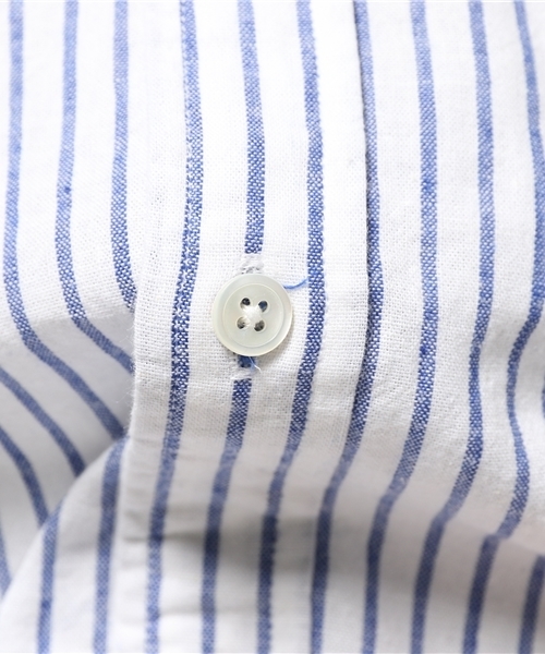 NANO universe（ナノユニバース）の「リネン混ストライプシャツ SS（シャツ/ブラウス・メンズ・ブルー/ネイビー/ピンク・MEDIUM/X-LARGE/SMALL/LARGE）」の11枚目の写真