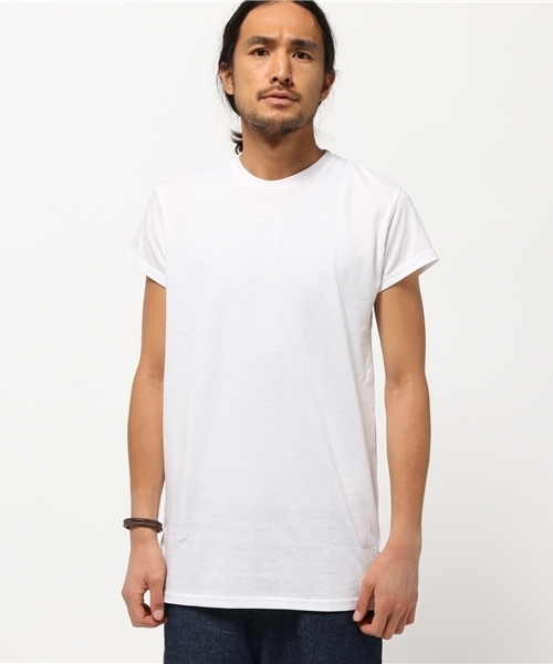 VENCEEXCHANGE（ヴァンスエクスチェンジ）の「サイドZIPロング丈Tシャツ（Tシャツ/カットソー・メンズ・ブラック/オフホワイト/ダークグリーン/ブラウン・LARGE/MEDIUM）」の2枚目の写真