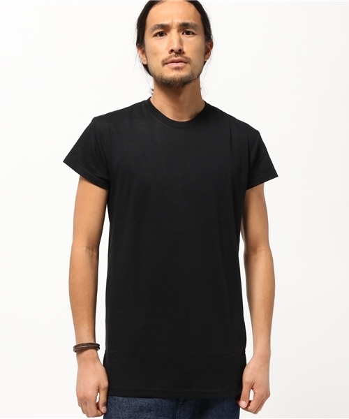 VENCEEXCHANGE（ヴァンスエクスチェンジ）の「サイドZIPロング丈Tシャツ（Tシャツ/カットソー・メンズ・ブラック/オフホワイト/ダークグリーン/ブラウン・LARGE/MEDIUM）」の3枚目の写真