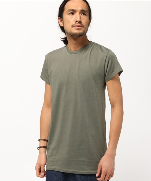 VENCEEXCHANGE（ヴァンスエクスチェンジ）の「サイドZIPロング丈Tシャツ（Tシャツ/カットソー・メンズ・ブラック/オフホワイト/ダークグリーン/ブラウン・LARGE/MEDIUM）」の4枚目の写真