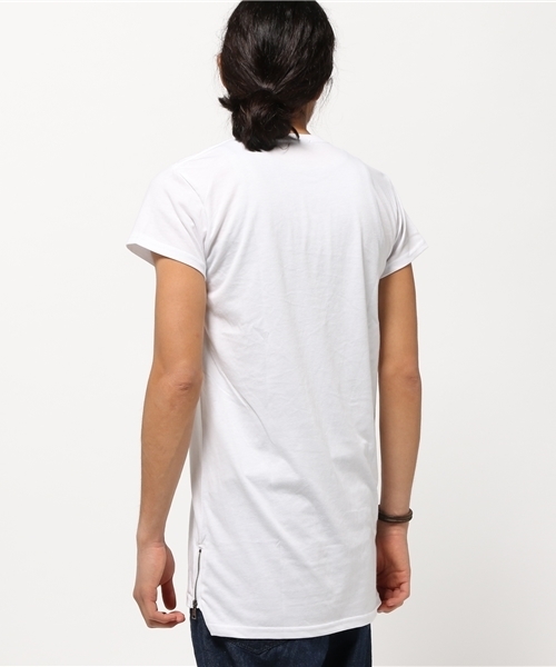 VENCEEXCHANGE（ヴァンスエクスチェンジ）の「サイドZIPロング丈Tシャツ（Tシャツ/カットソー・メンズ・ブラック/オフホワイト/ダークグリーン/ブラウン・LARGE/MEDIUM）」の6枚目の写真