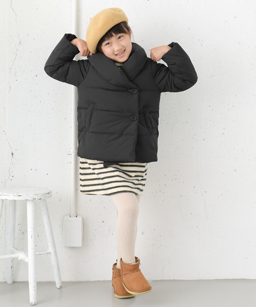 URBAN RESEARCH DOORS（アーバンリサーチドアーズ）の「DOORS　	中綿Wジャケット（ピーコート・キッズ・チャコールグレー/ベージュ・90/120/105/135）」の7枚目の写真