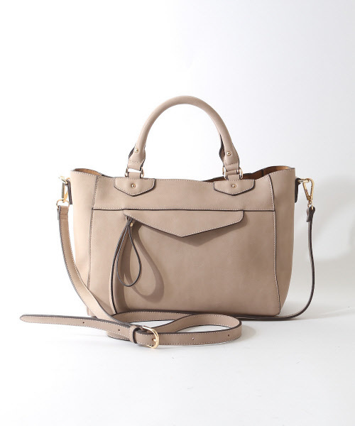 LOWELL things（ロウェル　シングス）の「【新色追加】フロントファスナーミニトート（トートバッグ・レディース・ダークグレー/ライトグリーン/アイボリー/ベージュ/ブラック・FREE）」の3枚目の写真