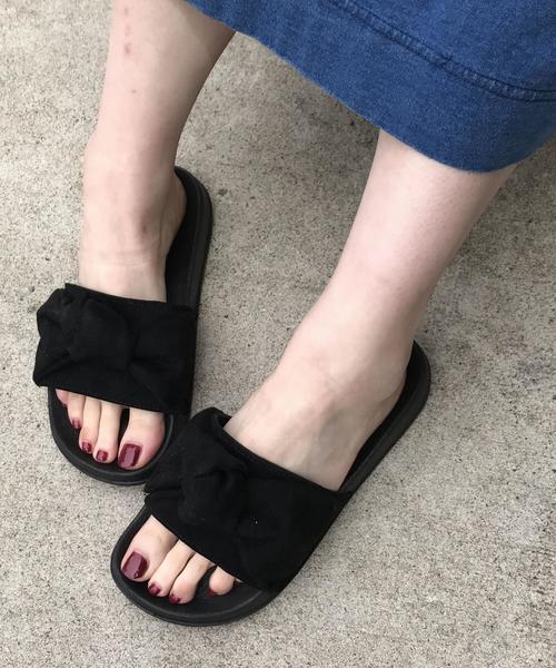 coen（コーエン）の「リボンフラットサンダル（サンダル・レディース・ブラック/シルバーグレー・LARGE/MEDIUM/SMALL）」の10枚目の写真