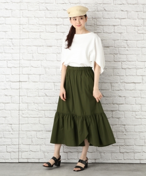 LEPSIM（レプシィム）の「モダール/ポリエステルティアードロングスカート 746003（スカート・レディース・ブラック/カーキ・FREE）」の11枚目の写真