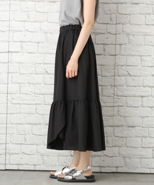 LEPSIM（レプシィム）の「モダール/ポリエステルティアードロングスカート 746003（スカート・レディース・ブラック/カーキ・FREE）」の12枚目の写真