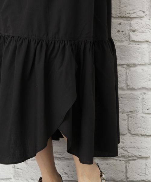 LEPSIM（レプシィム）の「モダール/ポリエステルティアードロングスカート 746003（スカート・レディース・ブラック/カーキ・FREE）」の5枚目の写真