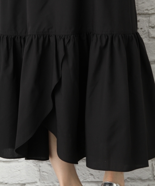 LEPSIM（レプシィム）の「モダール/ポリエステルティアードロングスカート 746003（スカート・レディース・ブラック/カーキ・FREE）」の7枚目の写真