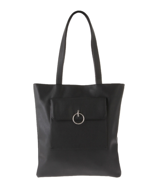 MURUA(ムルーア)の「Fake leather tote BAG(ハンドバッグ・レディース・ブラック/オレンジ・FREE)」の9枚目の写真