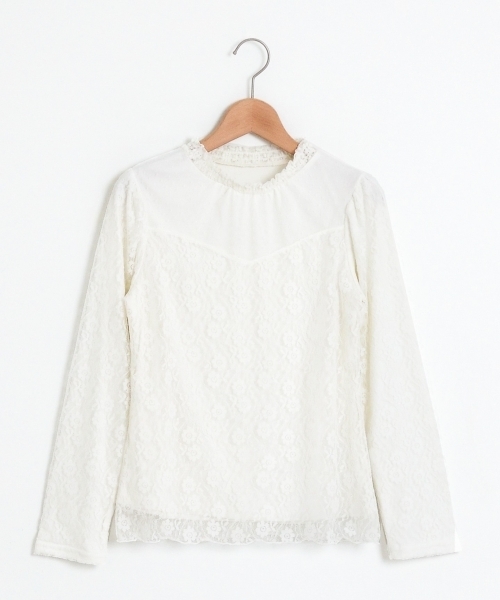 MAJESTIC LEGON（マジェスティックレゴン）の「【WEB限定価格】ドット×レースコンビプルオーバー（Tシャツ/カットソー・レディース・オフホワイト/アイボリー/ブラック・MEDIUM）」の14枚目の写真