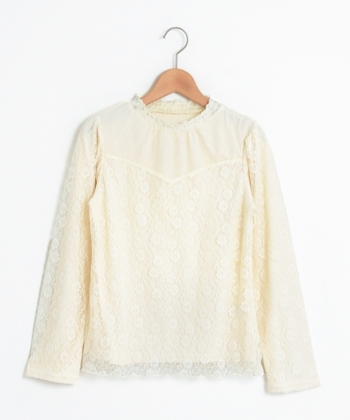 MAJESTIC LEGON（マジェスティックレゴン）の「【WEB限定価格】ドット×レースコンビプルオーバー（Tシャツ/カットソー・レディース・オフホワイト/アイボリー/ブラック・MEDIUM）」の13枚目の写真