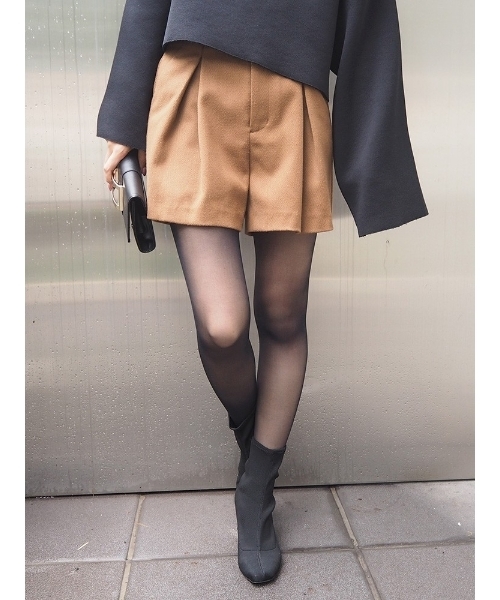 MURUA（ムルーア）の「ワイドベルトショートパンツ（その他パンツ・レディース・ブラック/ボルドー/キャメル・1/2）」の3枚目の写真