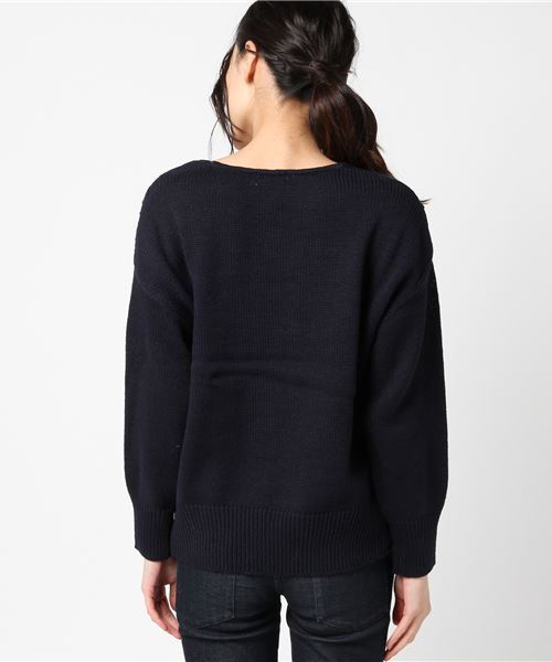 earth music&ecology（アースミュージックアンドエコロジー）の「・ケーブルニットプルオーバー（ニット/セーター・レディース・ライトグレー/アイボリー/ボルドー/マスタード/ライトベージュ/ネイビー・FREE）」の8枚目の写真