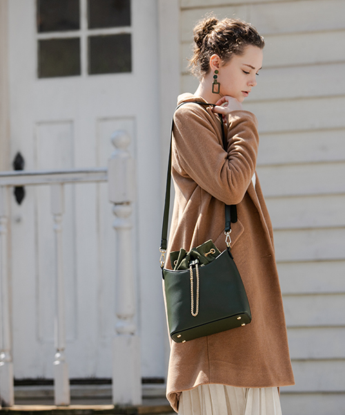 Edit Sheen（エディットシーン）の「チェーン×きんちゃくバッグ（ショルダーバッグ・レディース・グレー/カーキ/ブラック/ブラウン・FREE）」の19枚目の写真