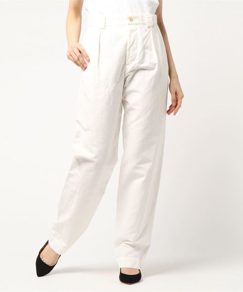 MARGARET HOWELL(マーガレットハウエル)の「COTTON LINEN CANVAS(その他パンツ・レディース・ネイビー/ホワイト・1/2/3)」の2枚目の写真
