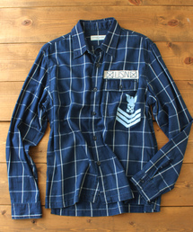 AVIREX | TYPE BLUE by AVIREX/ タイプブルー バイ アヴィレックス/ 長袖 インディゴ チェックシャツ/ L/S INDIGO CHECK SHIRT(シャツ/ブラウス)