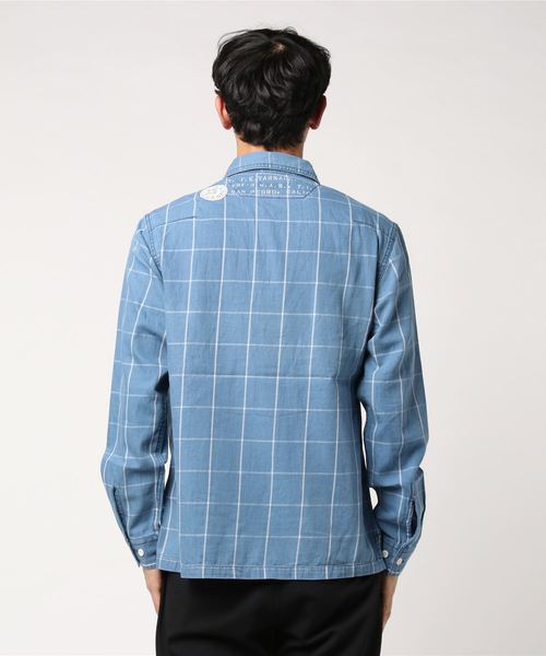 AVIREX(アヴィレックス)の「TYPE BLUE by AVIREX/ タイプブルー バイ アヴィレックス/ 長袖 インディゴ チェックシャツ/ L/S INDIGO CHECK SHIRT(シャツ/ブラウス・メンズ・ブルー系その他/ライトインディゴブルー・LARGE/X-LARGE/MEDIUM)」の4枚目の写真