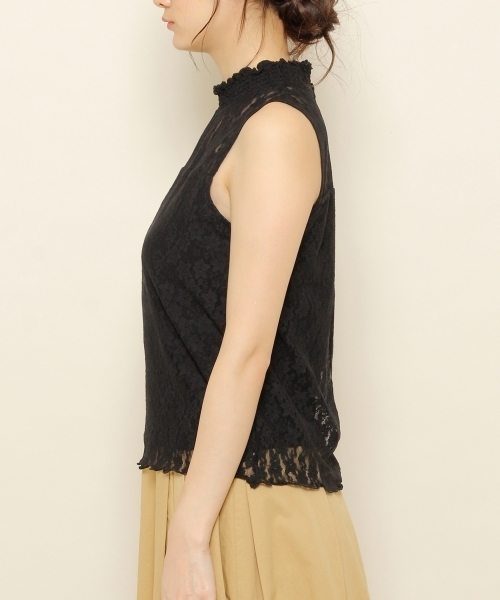 PAGEBOY（ページボーイ）の「レースハイネックノースリーブ（タンクトップ・レディース・オフホワイト/ブラック・FREE）」の12枚目の写真