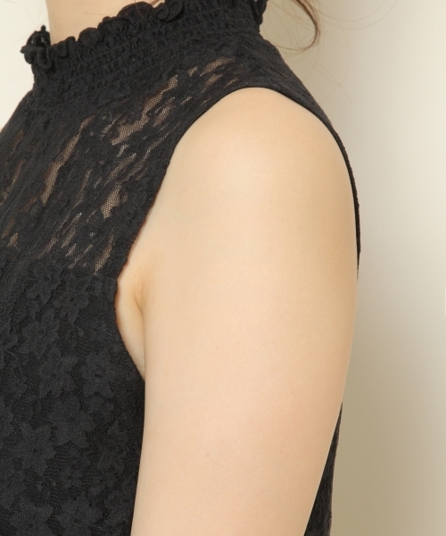 PAGEBOY（ページボーイ）の「レースハイネックノースリーブ（タンクトップ・レディース・オフホワイト/ブラック・FREE）」の15枚目の写真