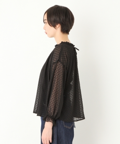 niko and...（ニコアンド）の「ドットドビー2WAYブラウス（シャツ/ブラウス・レディース・ブラック/ネイビー/オフホワイト/グリーン・LARGE/MEDIUM）」の11枚目の写真